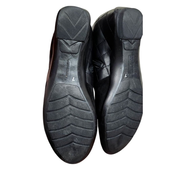 Aquatalia Womens Quilted Boot Size 7 Waterproof Black Leather Wedge Bootie - Picture 9 of 12
